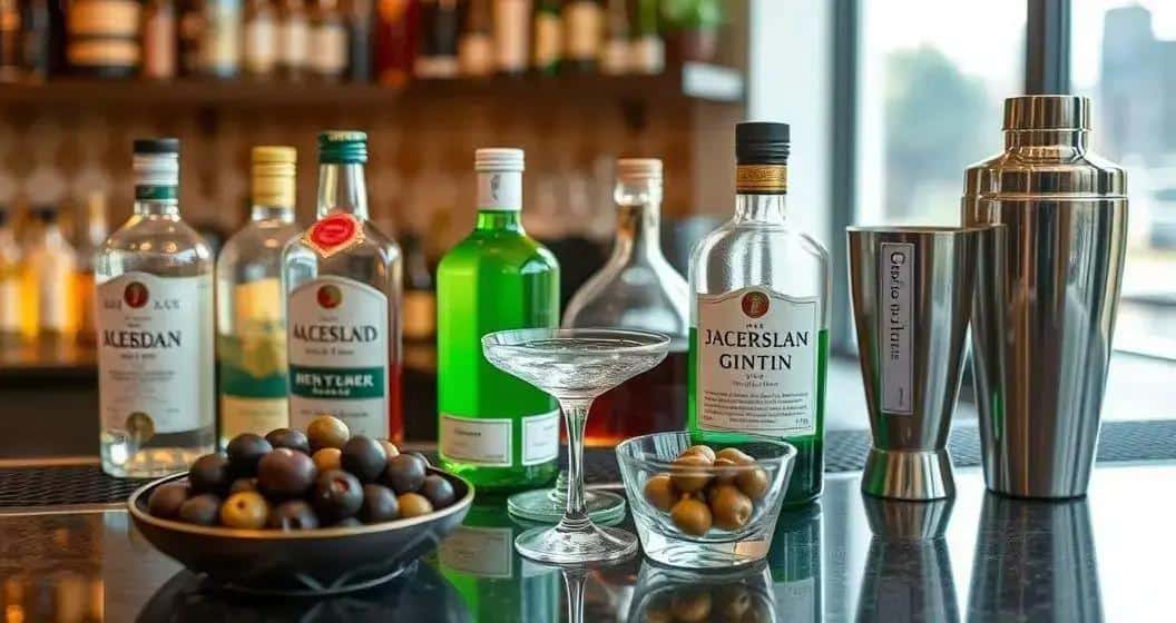 Ingrédients pour un Dry Martini Ingrédients pour un Dry Martini