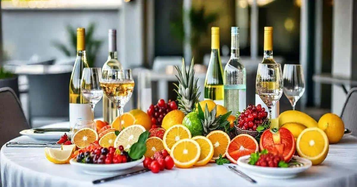 Ingrédients pour une boisson au vin blanc délicieuse