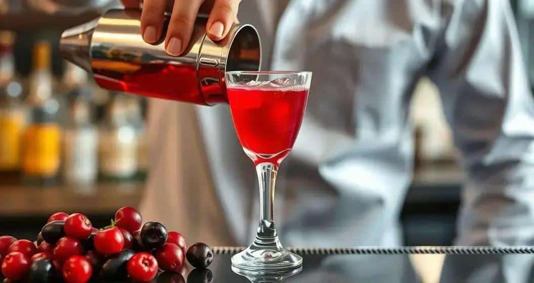 Mélanger le jus de fruits rouges et le cognac Mélanger le jus de fruits rouges et le cognac