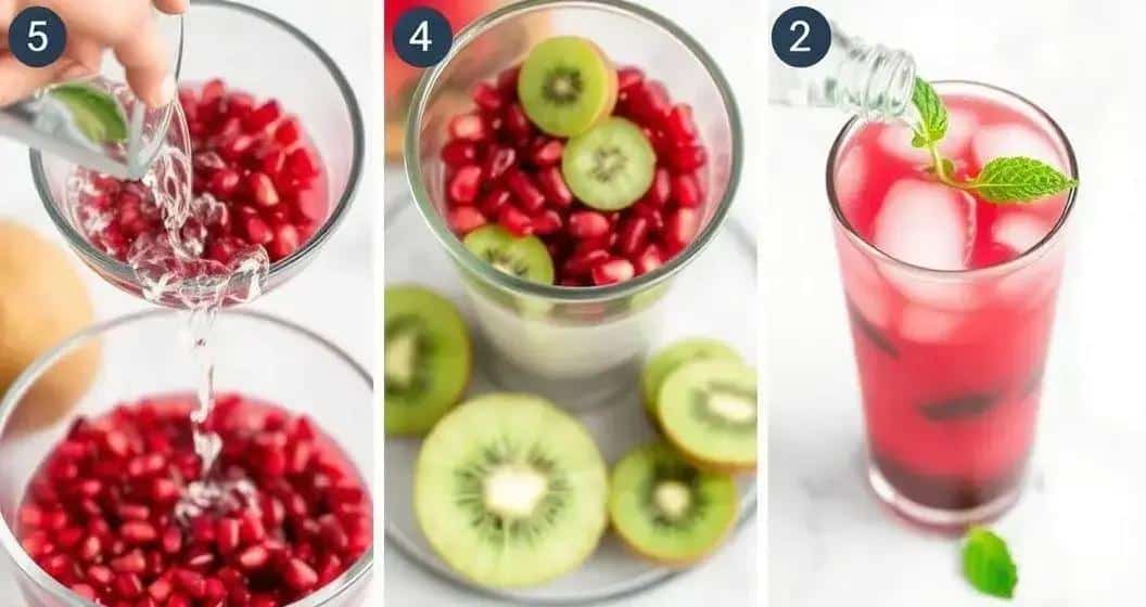 Méthode de préparation de la boisson grenade et kiwi