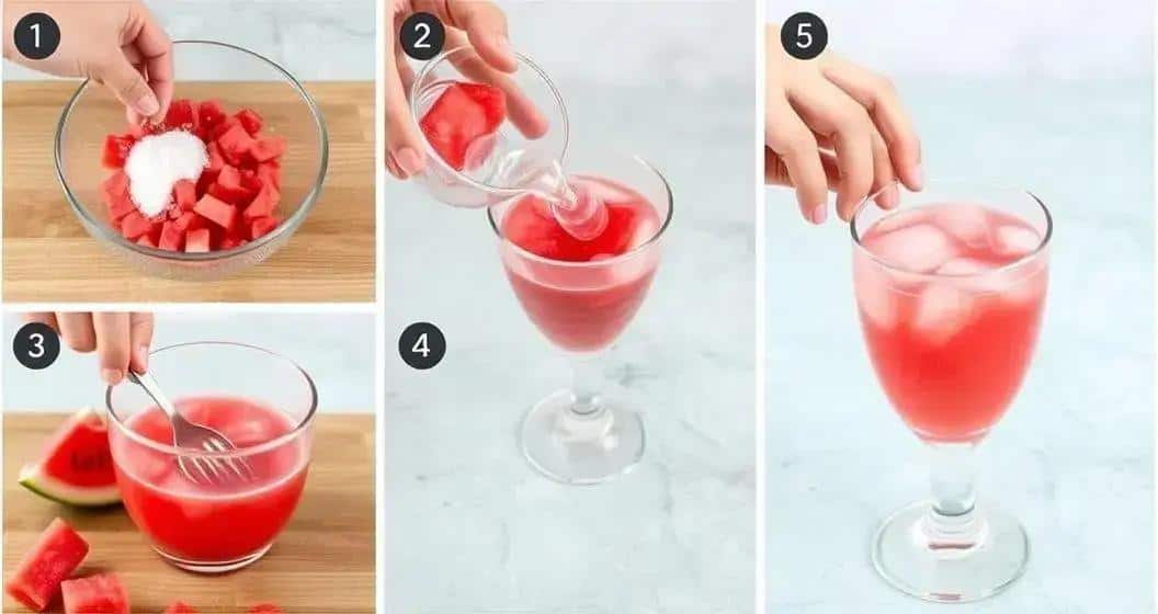 Méthode de préparation de la Caipiroska à la pastèque Méthode de préparation de la Caipiroska à la pastèque