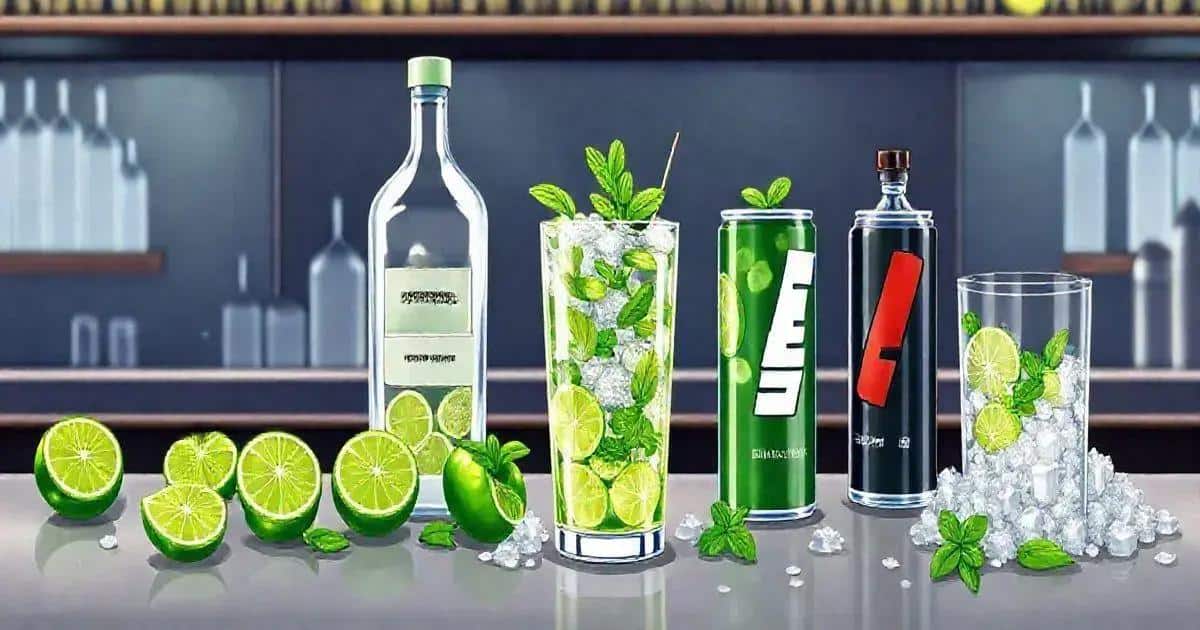 Méthode de préparation de la Caipiroska avec boisson énergisante