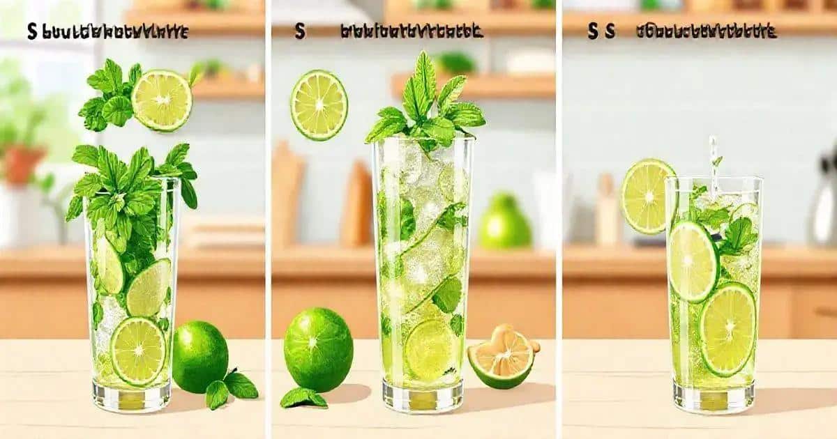 Méthode de préparation du Mojito au Soda de Pomme Verte et Gingembre