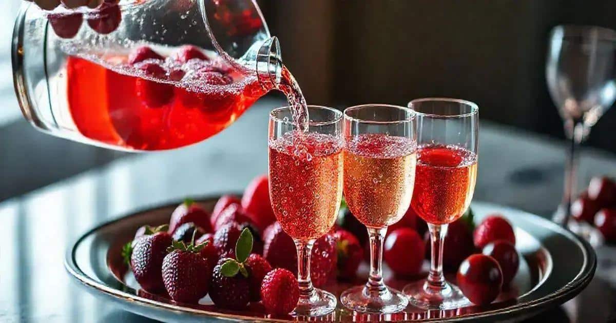 Méthode de préparation du vin pétillant à la liqueur de fruits rouges