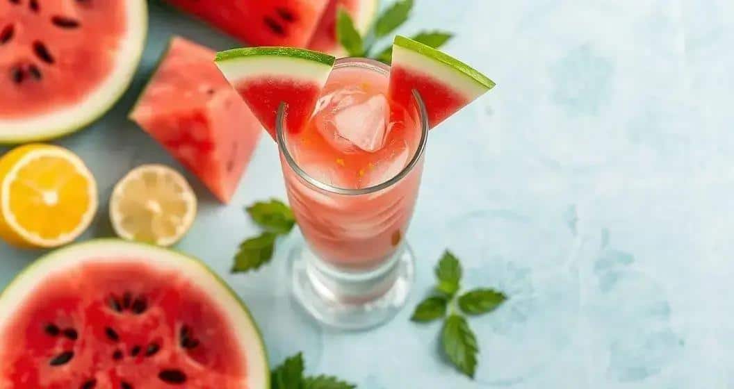 Observations sur la vodka avec jus de pastèque et zeste de citron sicilien