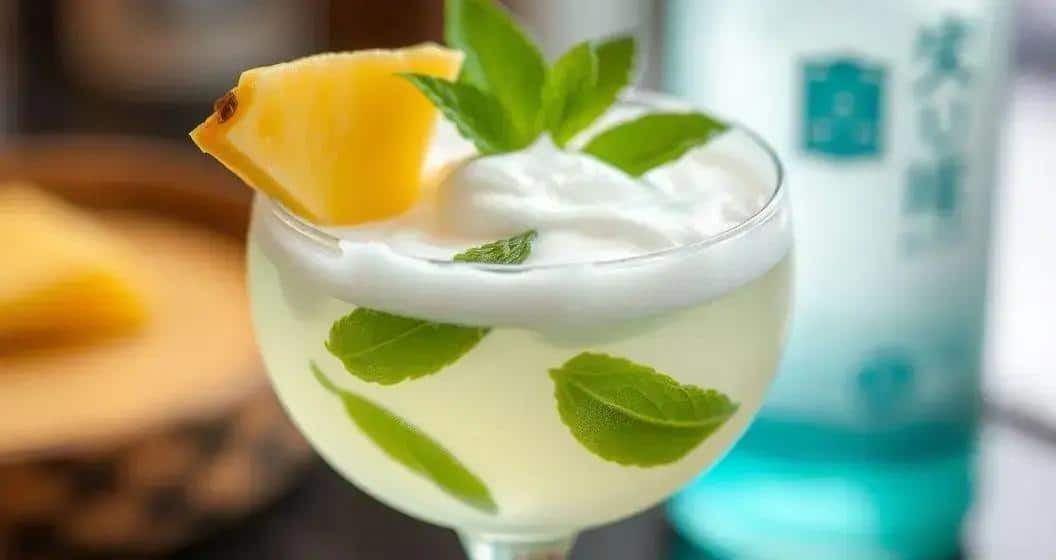 Saké avec écume d'ananas et menthe : Une variation rafraîchissante d'un classique 13 Saké avec écume d'ananas et menthe : Une variation rafraîchissante d'un classique