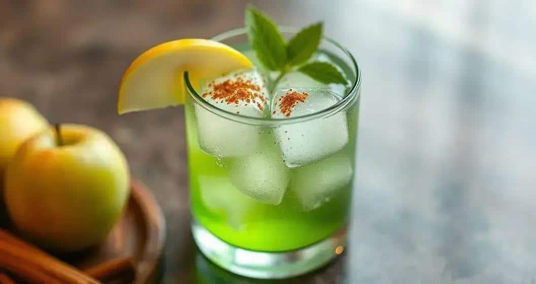 Saké avec soda de pomme verte et cannelle : Une aventure cocktail rafraîchissante