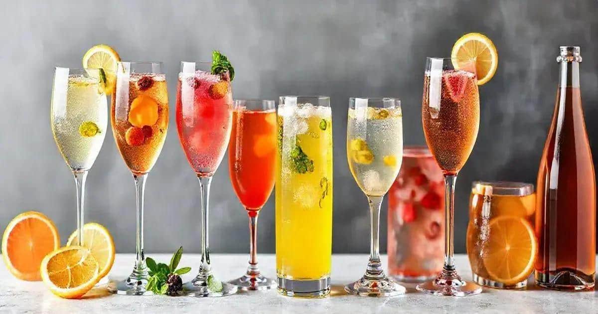 Variantes du vin pétillant à la liqueur de fruits rouges