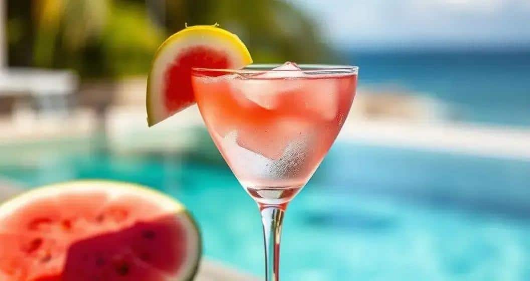 Vodka avec jus de pastèque et zeste de citron sicilien : Un cocktail estival rafraîchissant