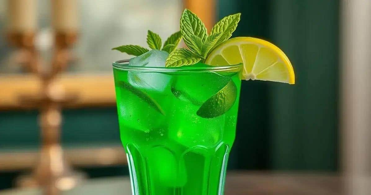 Decorazione e presentazione del Drink verde con vodka