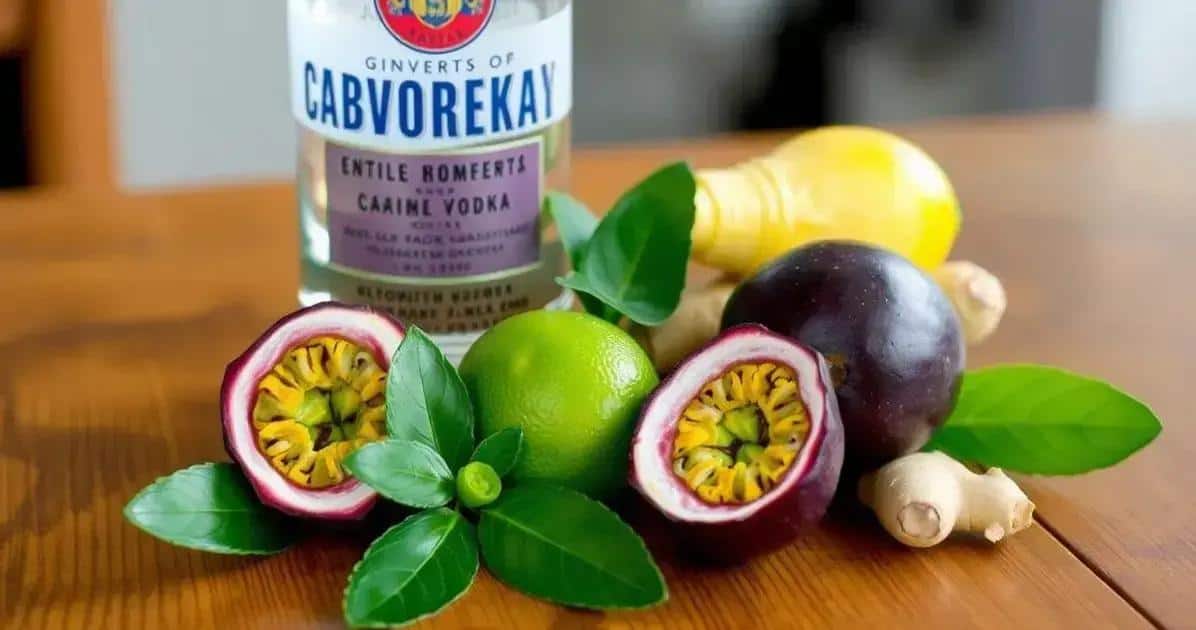 Ingredienti della Caipiroska al Frutto della Passione con Zenzero