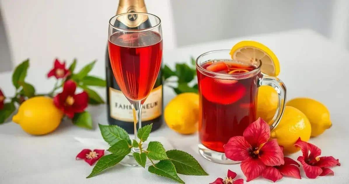 Ingredienti per Champagne con tè all’ibisco e succo di limone