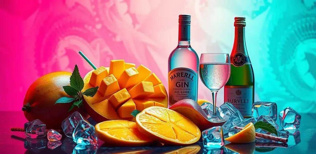 Ingredienti per Gin con spumante e succo di mango