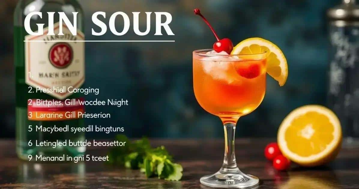 Ingredienti per il gin sour con albume e liquore alla ciliegia