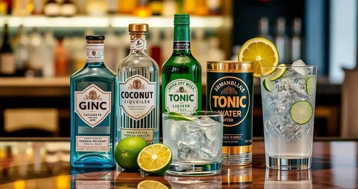 Ingredienti per il Gin Tonic con Liquore al Cocco