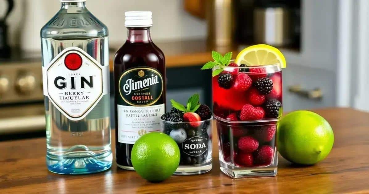 Ingredienti per il Martini con Liquore ai Frutti di Bosco