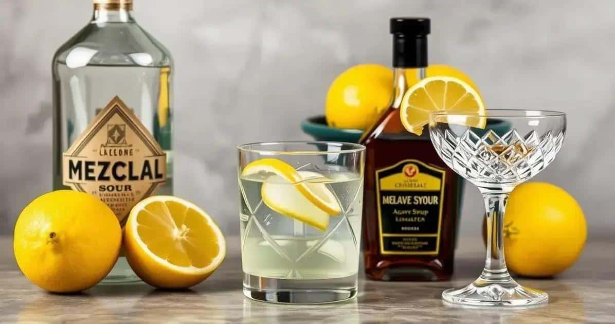 Ingredienti per il Mezcal Sour con Succo di Limone
