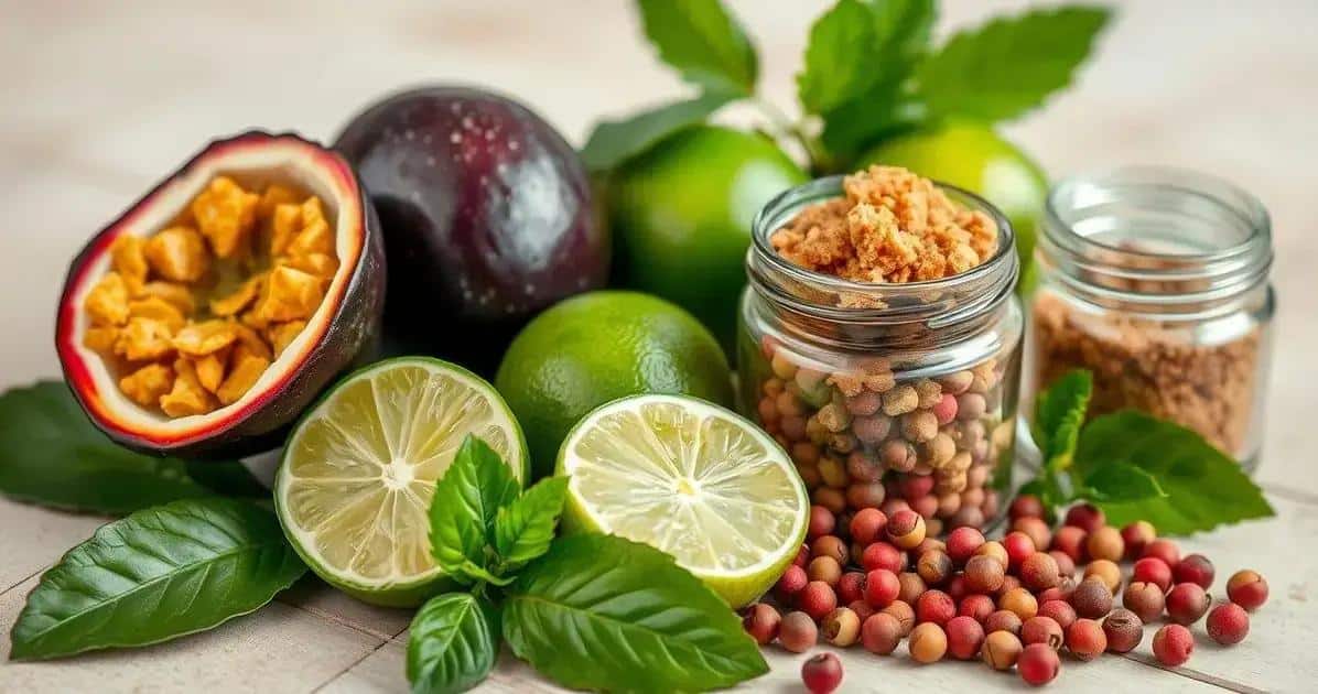 Ingredienti per la Caipiríssima al frutto della passione con pepe rosa