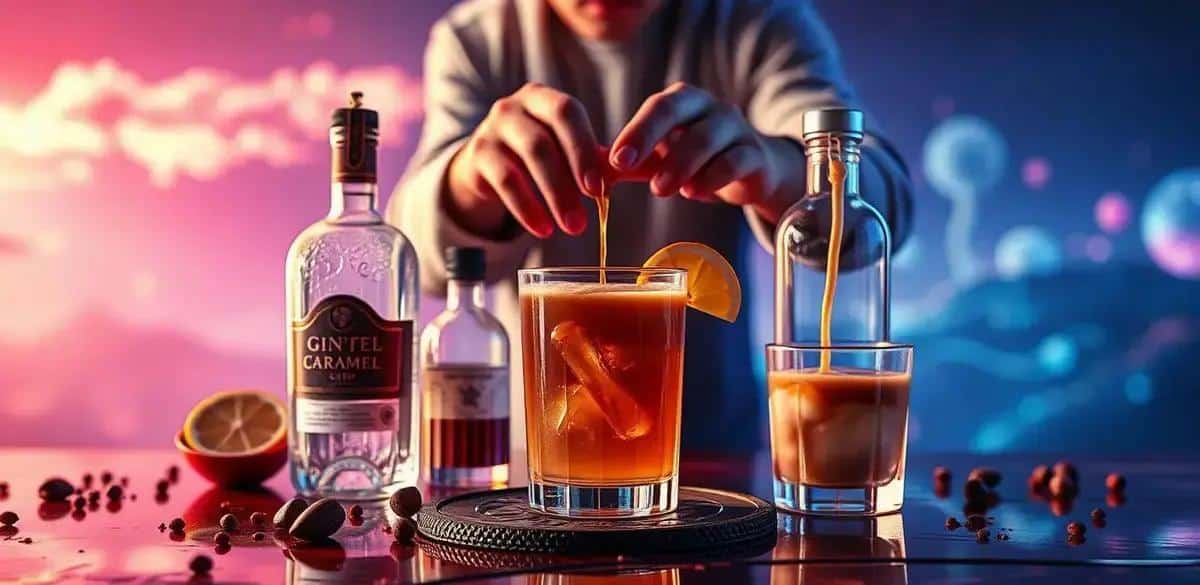 Metodo di preparazione del gin con sciroppo al caramello