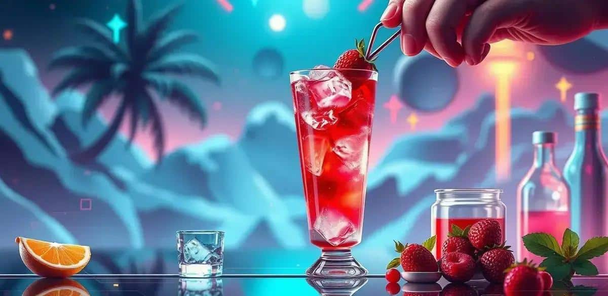 Metodo di preparazione del Pisco con liquore ai frutti rossi e soda