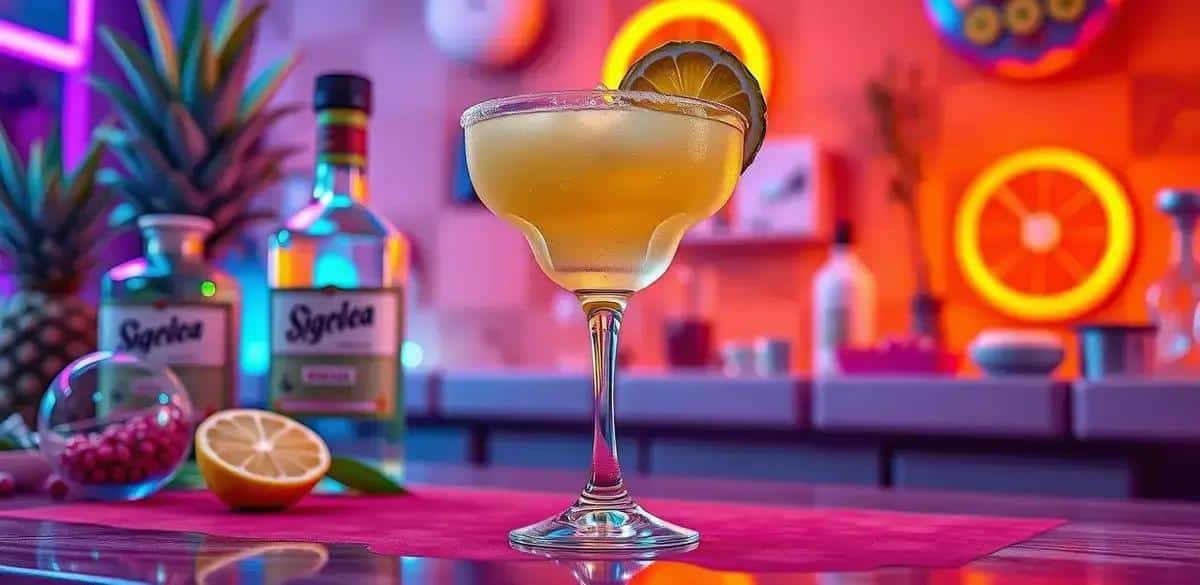 Metodo di preparazione della Margarita con succo di ananas e pepe rosa