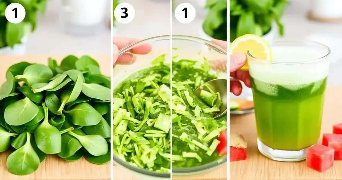 Preparazione del drink verde con schiuma di anguria e zenzero