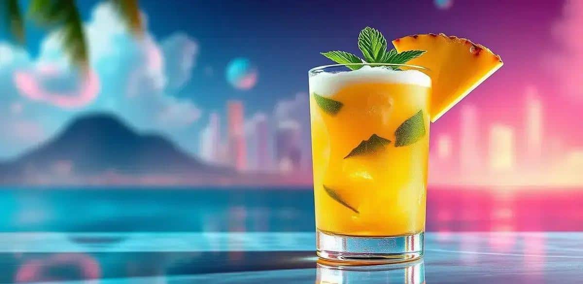 Punch al Rum con Schiuma di Ananas e Menta: Una Delizia Tropicale da Non Perdere
