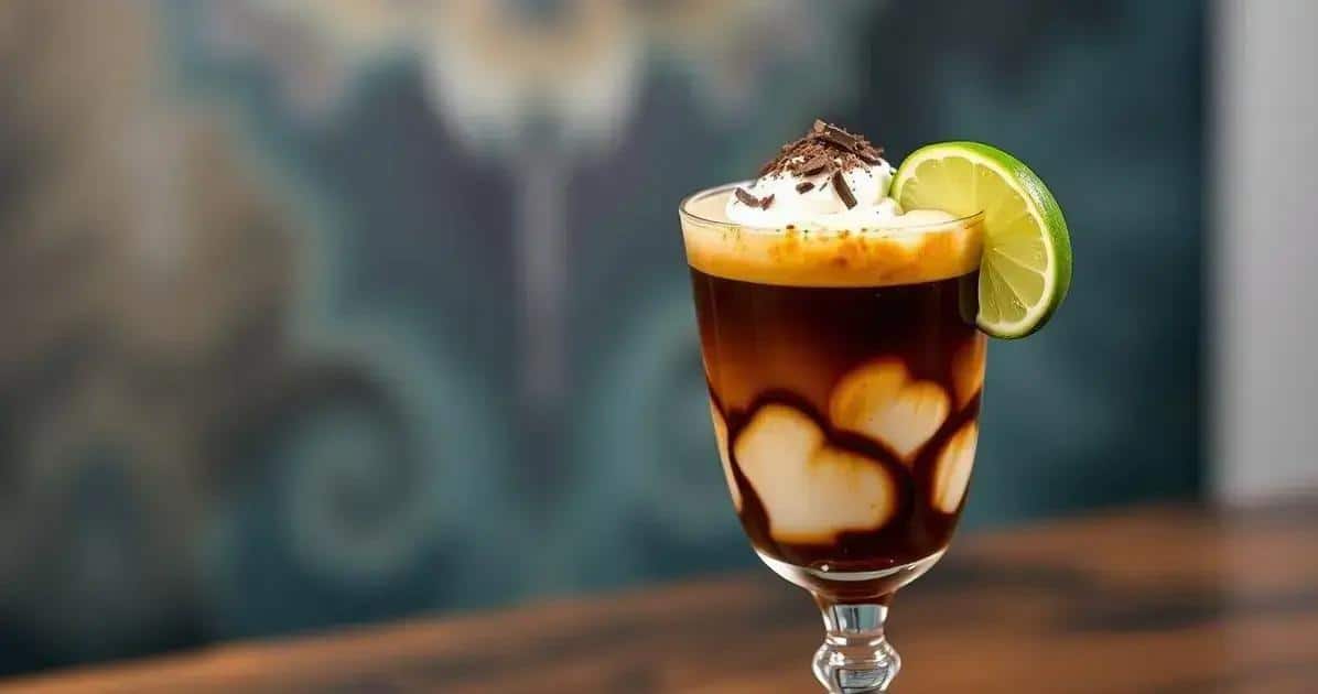 Servire caffè con liquore al cassis e crema di cocco