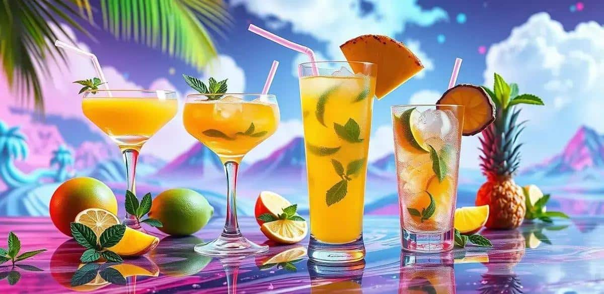 Varianti del Ghiaccio con liquore al mango e menta