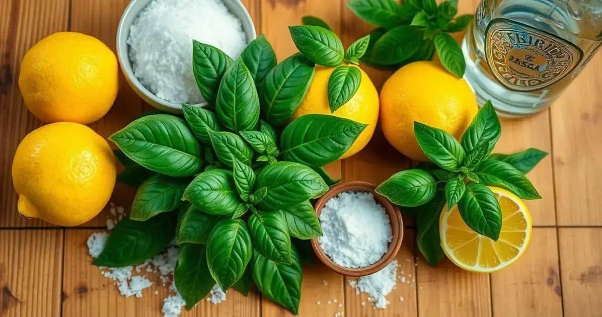 Ingredienti della Caipiríssima al Limone di Sicilia e Basilico