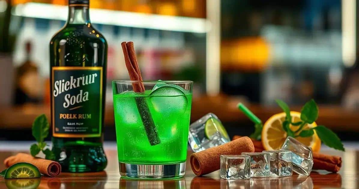 Ingredienti della ricetta di Rum con soda alla mela verde e cannella