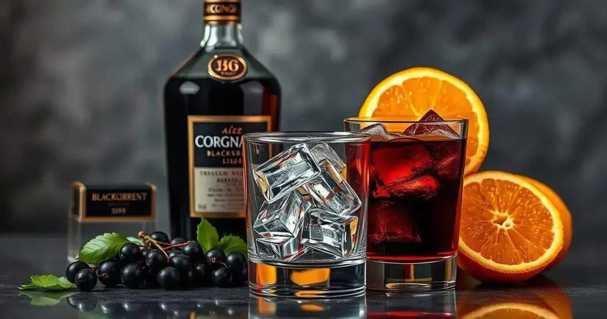 Ingredienti per Cognac con liquore al cassis e arancia