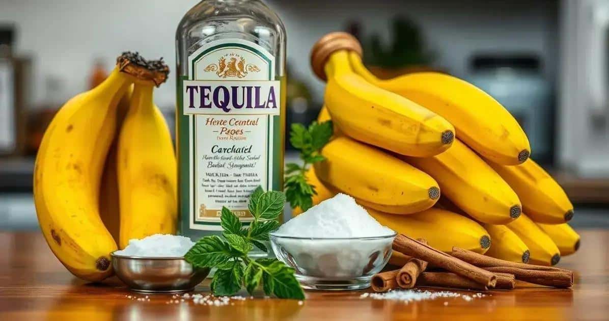 Ingredienti per il Liquore di Banana Flambé con Tequila Ingredienti per il Liquore di Banana Flambé con Tequila