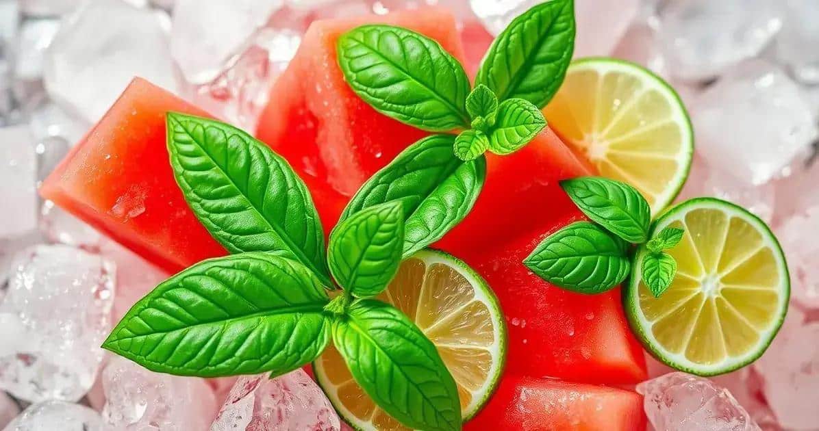Ingredienti per il Mojito con succo di anguria e basilico