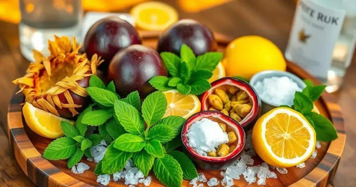 Ingredienti per la caipiríssima al frutto della passione