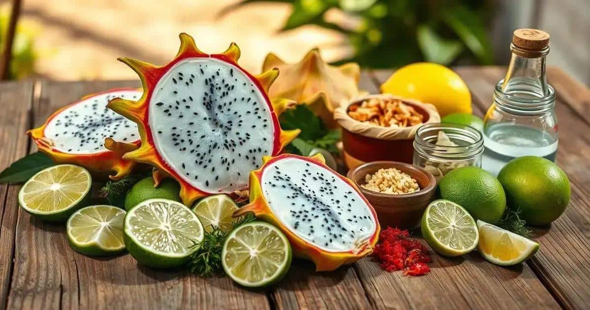 Ingredienti per la Caipiroska di Pitaya Bianca