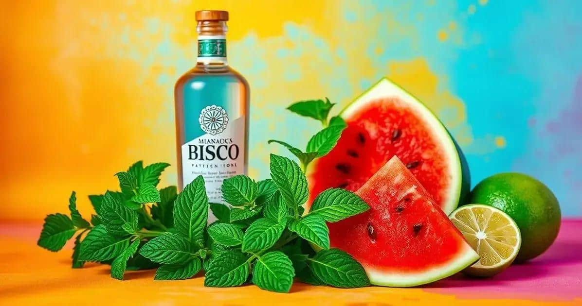 Ingredienti per Pisco con succo di anguria e menta Ingredienti per Pisco con succo di anguria e menta