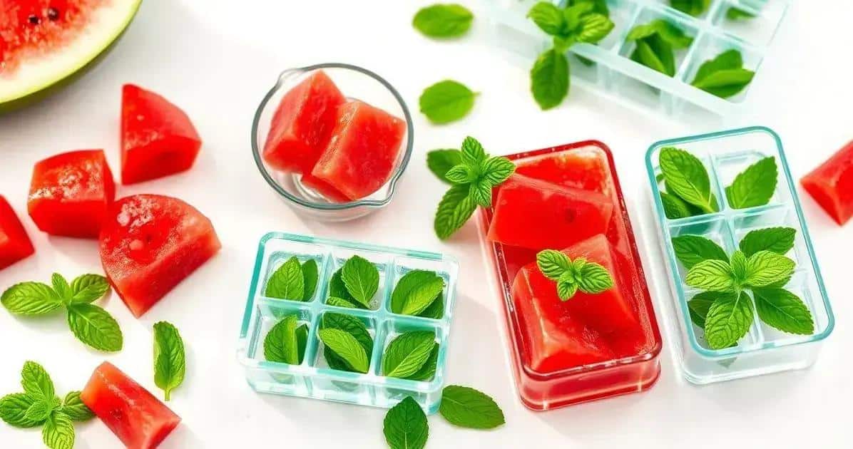 Metodo di preparazione del ghiaccio con anguria e menta