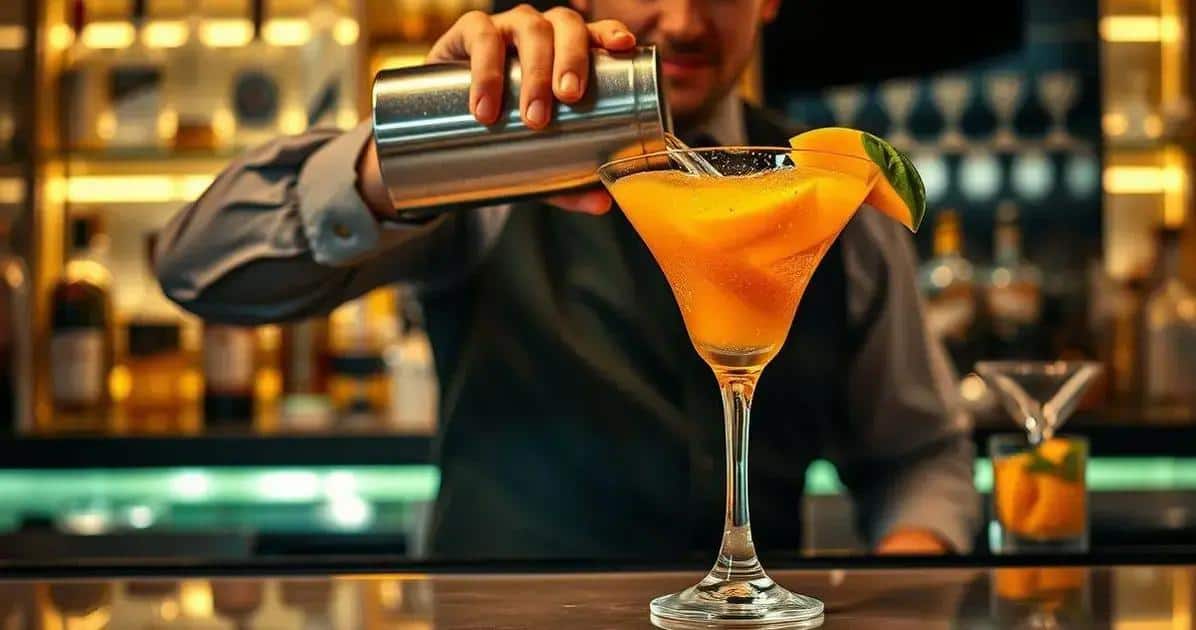 Metodo di Preparazione del Martini Con Succo di Mango e Basilico