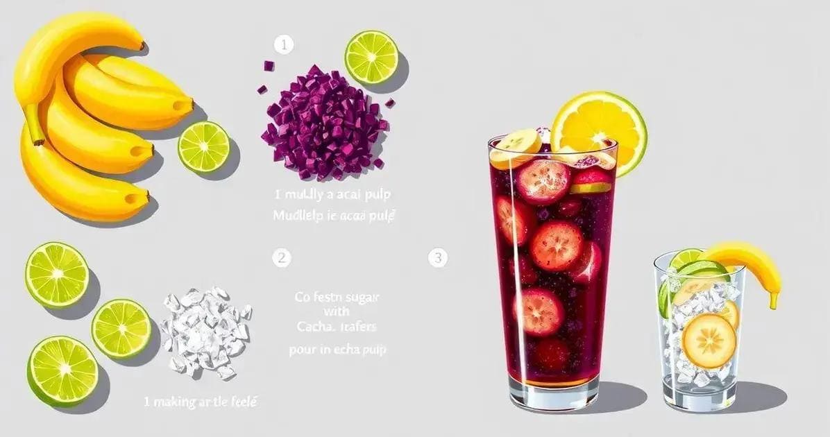 Metodo di Preparazione della Caipirinha di Açaí e Banana