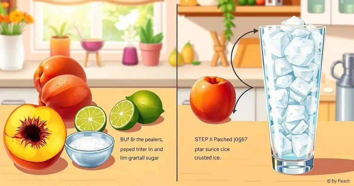 Metodo di preparazione della Caipiroska alla pesca