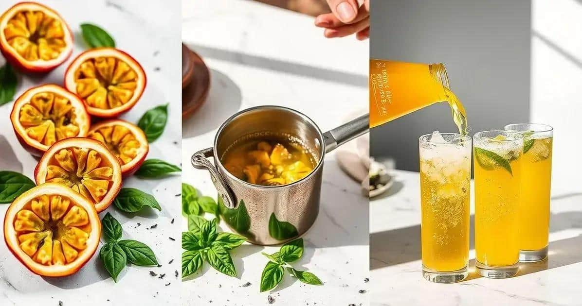 Metodo di preparazione della Soda al frutto della passione con basilico