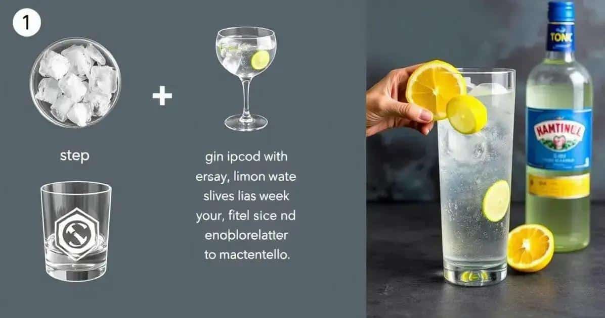 Preparazione del Gin Tonic con Liquore al Limoncello