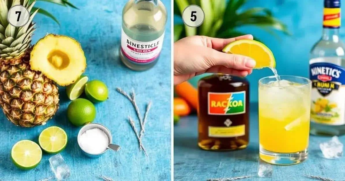 Preparazione della Caipiríssima all’ananas con rum invecchiato