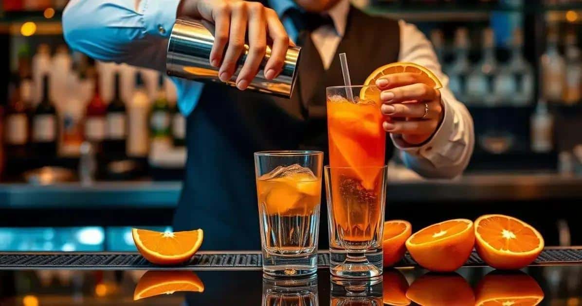 Preparazione della miscela di cognac e arancia