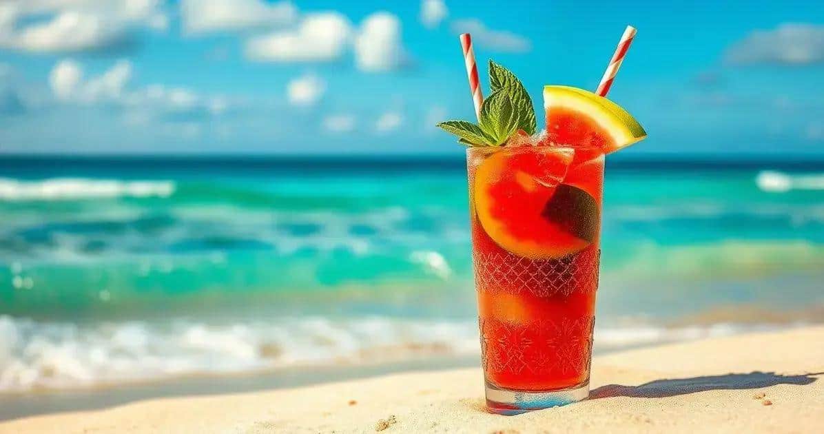Rum Tropicale con Anguria e Menta: Un Cocktail Estivo Irresistibile
