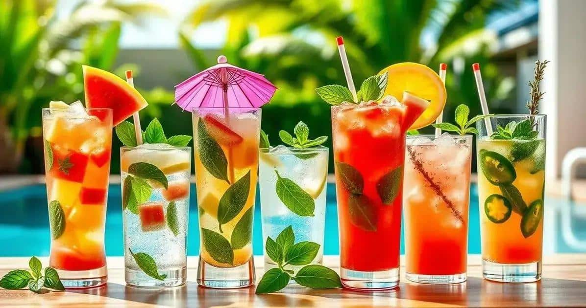 Varianti del Mojito con succo di anguria e basilico