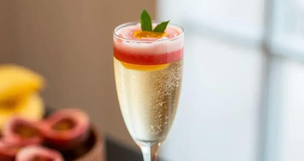 Champagne con Schiuma di Frutto della Passione e Zenzero: Una Delizia Rinfrescante