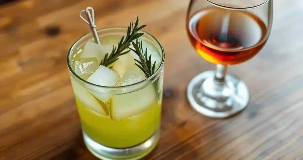 Cognac con Soda alla Mela Verde e Rosmarino: Un Tocco Rinfrescante ai Classici
