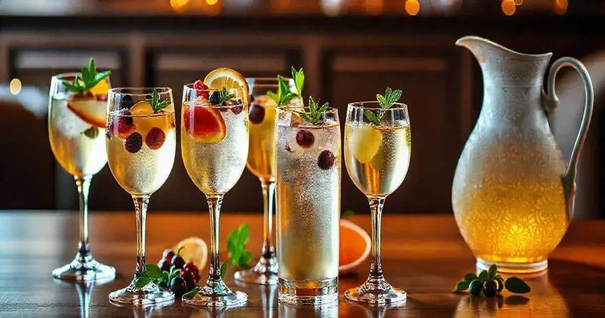 Decorazione e Servizio della Bevanda con Vino Bianco